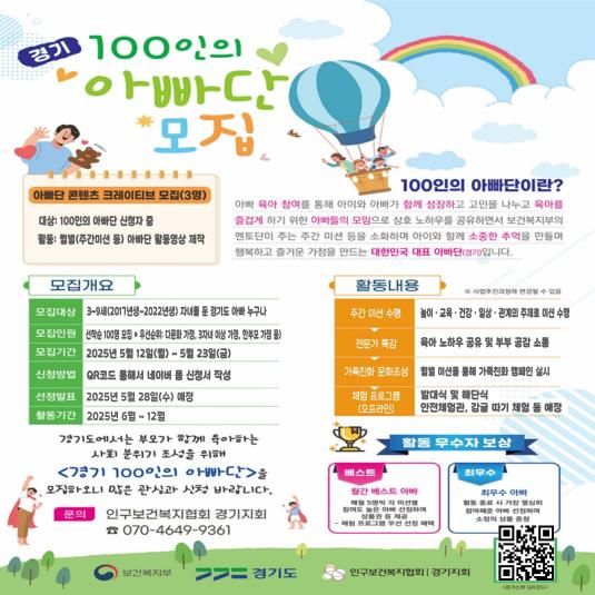2025년 경기100인의 아빠단 모집