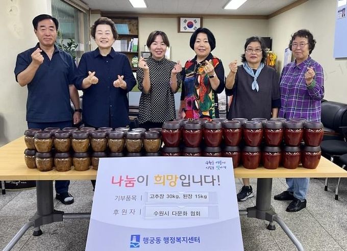 수원시 다문화 협회, 행궁동 저소득 가정에 사랑의 고추장·된장 후원