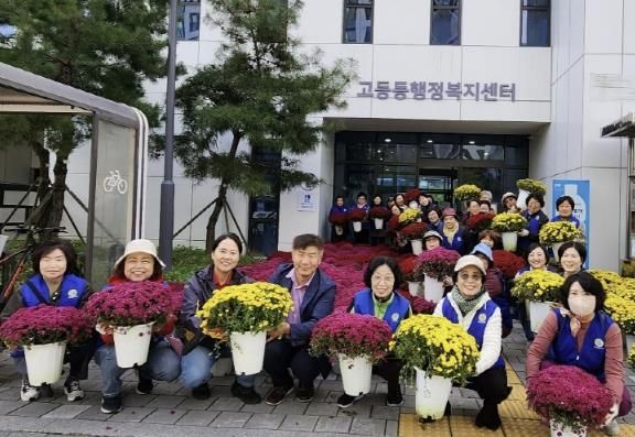 수원시 팔달구 고등동 바르게살기운동위원회, 가을맞이 국화 식재 추진