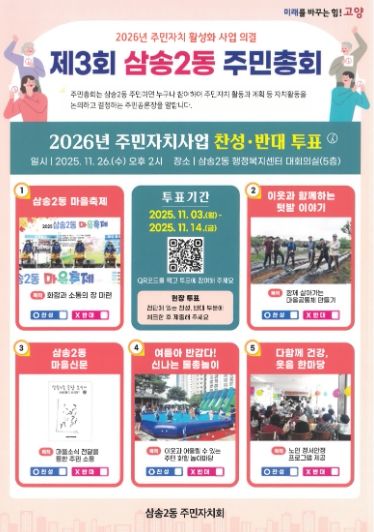 고양시 삼송2동 주민자치회, ‘제3회 주민총회’ 사전투표 진행