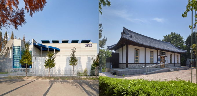 성호박물관(왼쪽 사진)과 최용신기념관(오른쪽 사진) 전경.