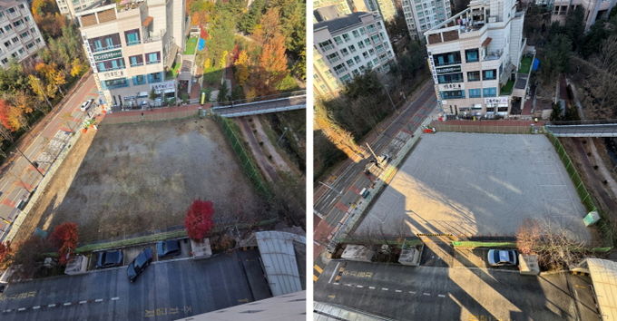 공사 전(좌),공사 후(우)