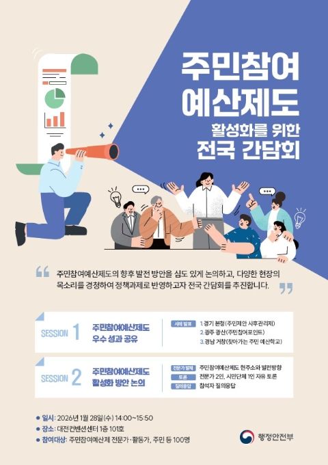 '주민참여예산제도 전국 간담회' 홍보 포스터