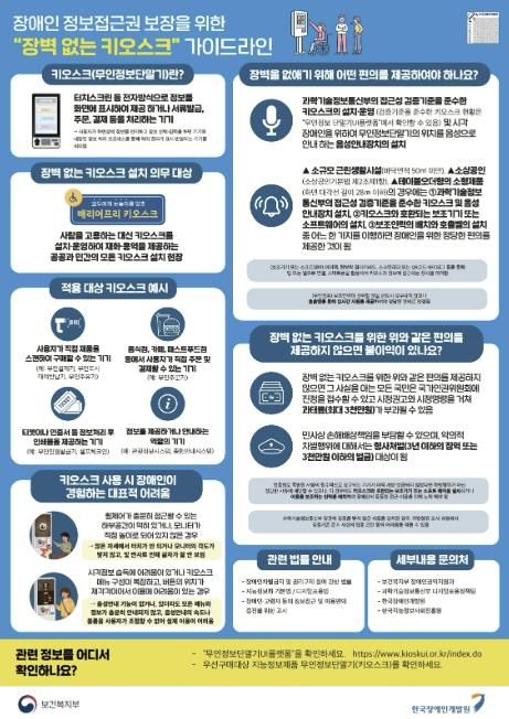 장애인 정보접근권 보장을 위한 ‘장벽 없는 키오스크’ 가이드라인 홍보물