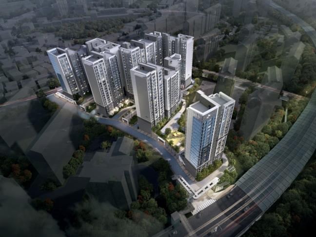 리모델링 사업계획이 최종 승인된 '수지뜨리에체 아파트' 조감도