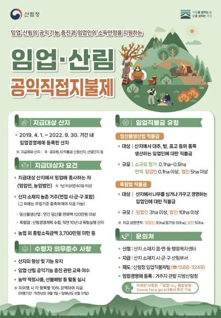 광주시, 임업·산림 공익 직접지불제 신청 접수…4월 30일까지