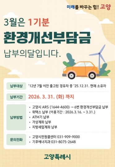 ‘3월은 환경개선부담금 납부의 달’ 홍보문