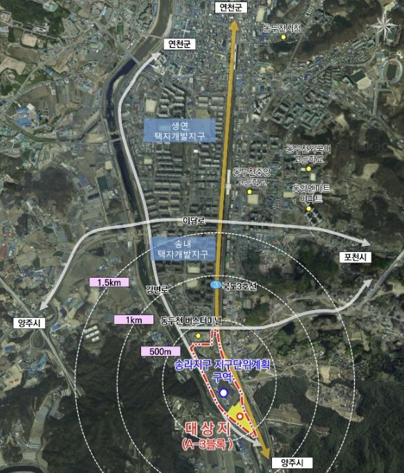 동두천시, 송라지구 지구단위계획 결정(변경) 고시…