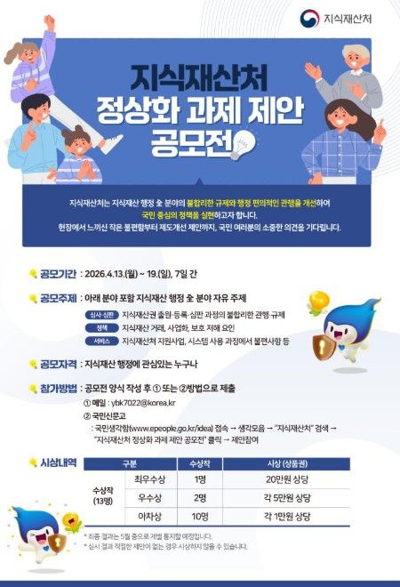 지식재산처 정상화 과제 제안 공모전 포스터